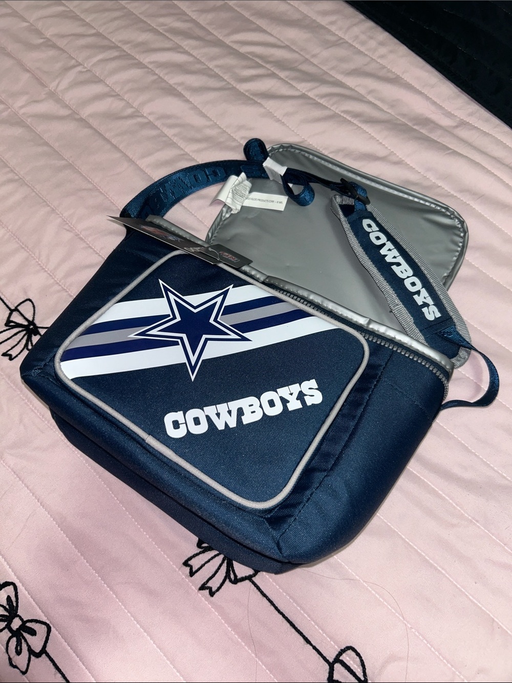 NFL Dallas Cowboys Navy and White Insulated Lunch Messenger Bag